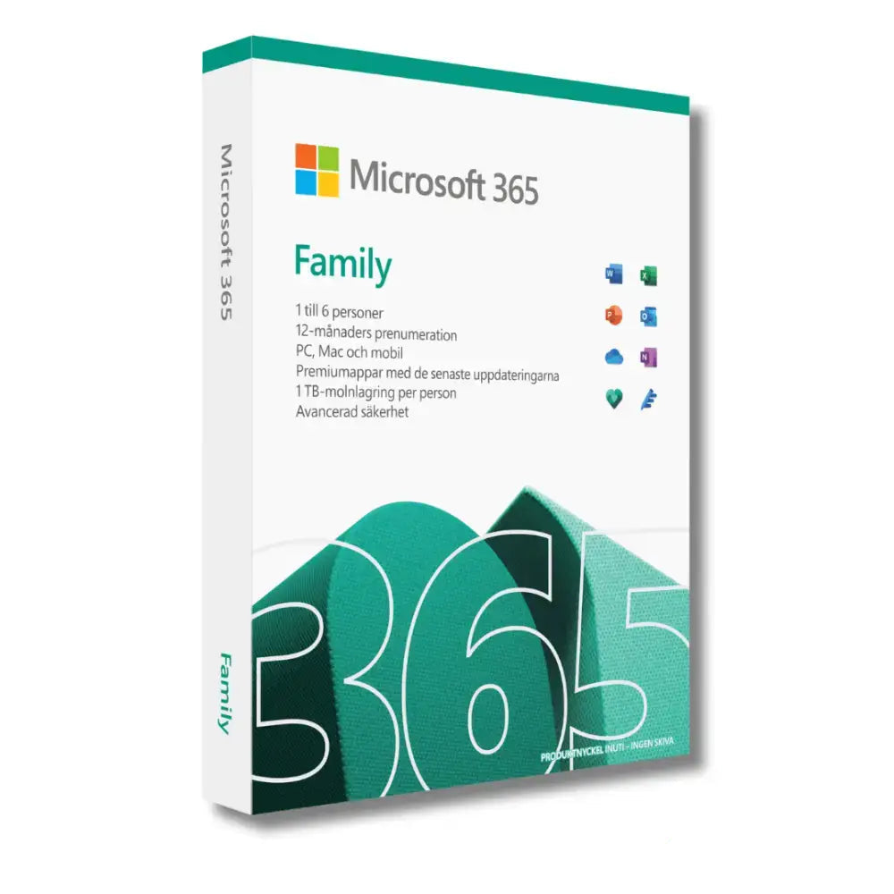 Microsoft Office 365 Family | 1 År | 6 Enheter | SVE