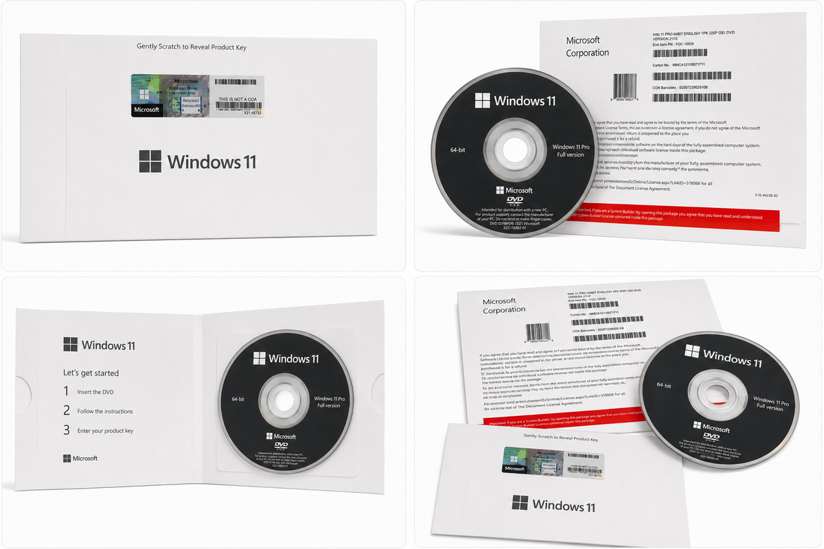 Microsoft Windows 11 Pro Licens | ESD 64-bit | DVD