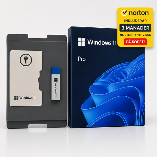 Windows 11 Pro Fysisk Box med USB + Norton AntiVirus