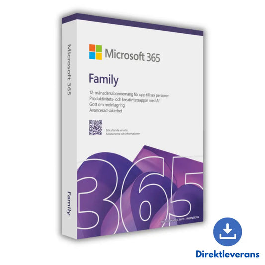 Microsoft Office 365 Family | 1 År Upp till 6 Enheter | SVE